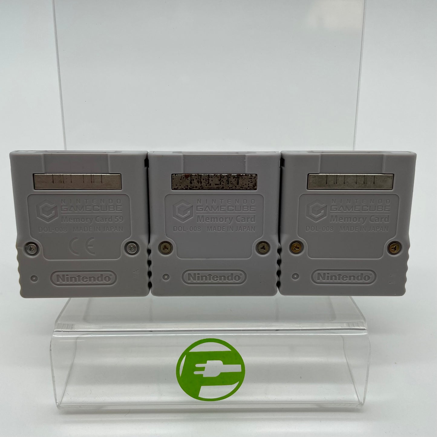 Nintendo GameCube Memory Card Gray DOL-008 Lot of 3