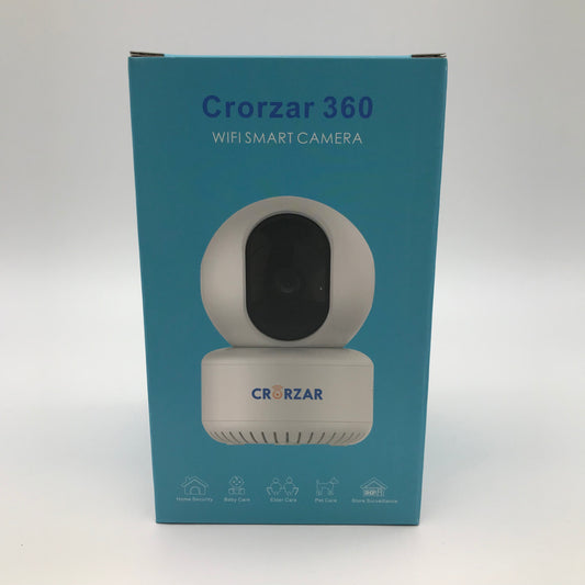 New Crorzar Indoor 360 Home Security Camera White CZ-PT-CAM1