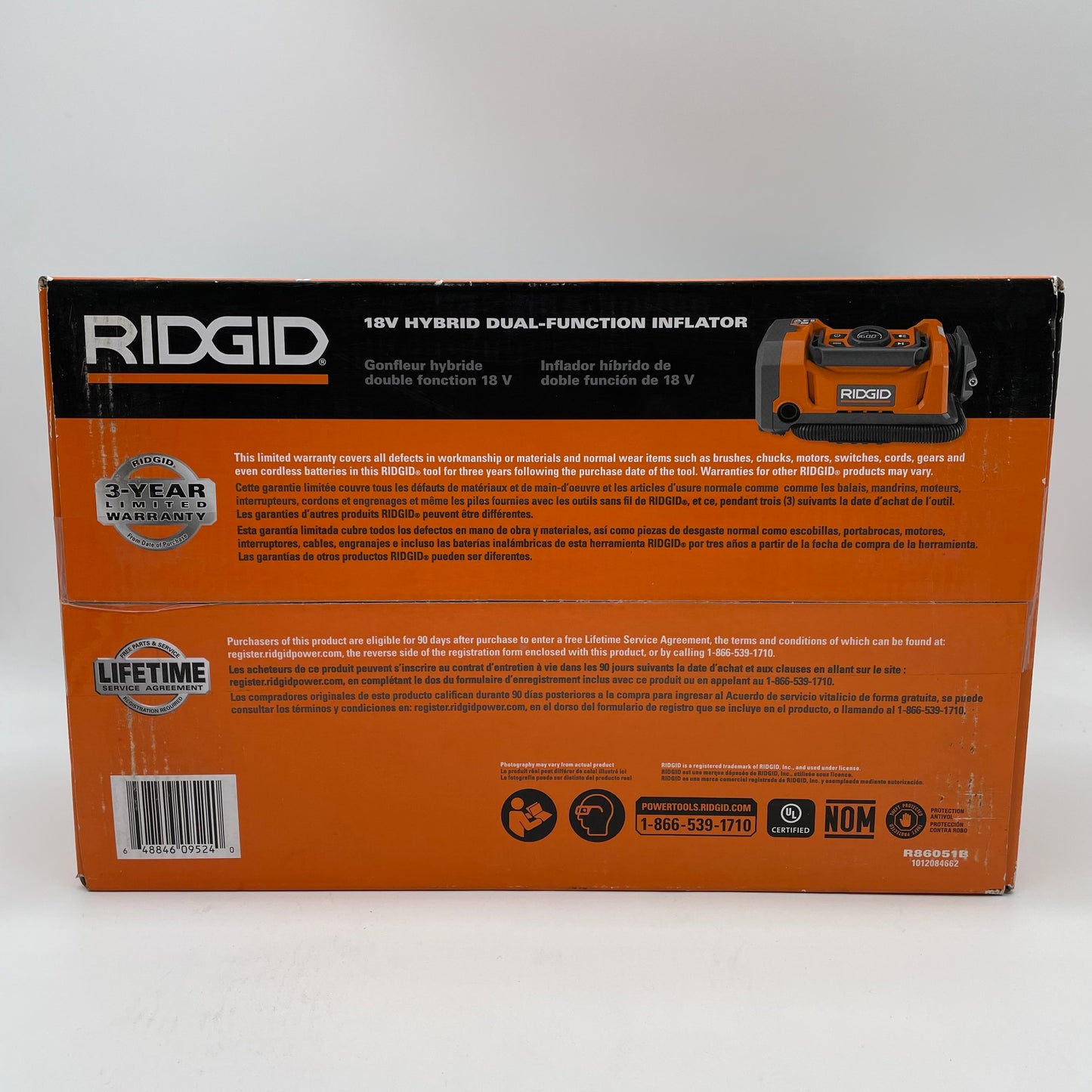 Ridgid R86051B 18V Hybrid Dual-Function Inflator