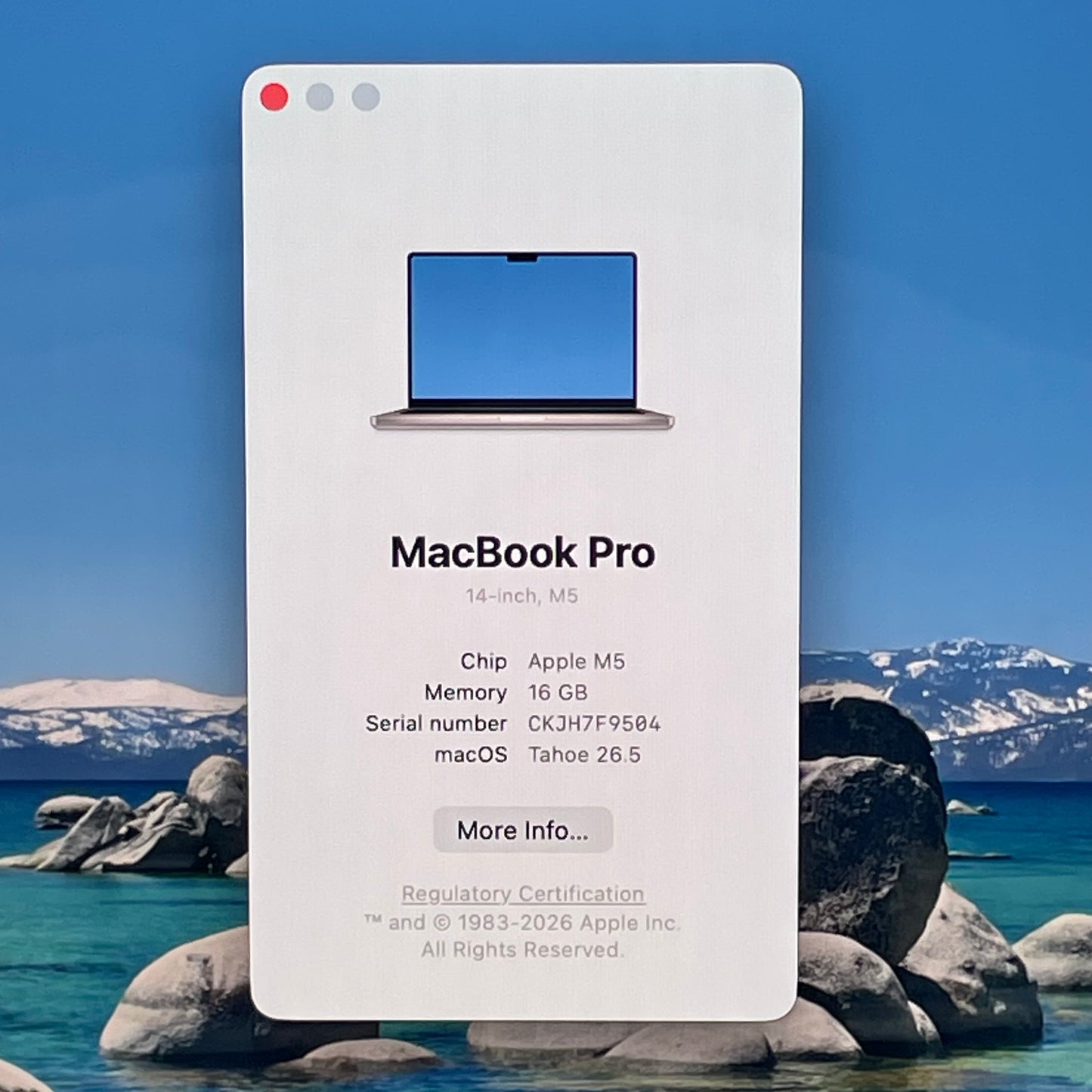 2025 Apple MacBook Pro 14" M5 10C GPU 4.6GHz 16GB RAM 1TB SSD MDE54LL/A