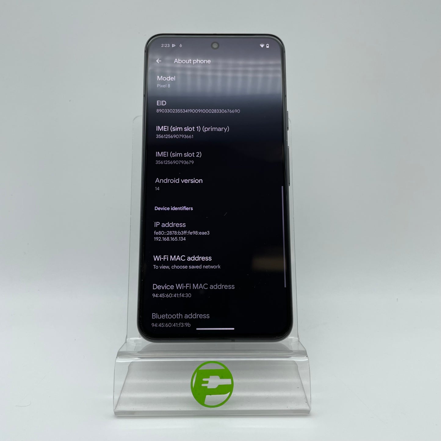 Verizon Google Pixel 8 128GB Charcoal GKWS6