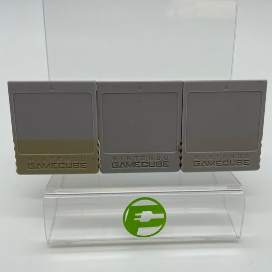 Nintendo GameCube Memory Card Gray DOL-008 Lot of 3